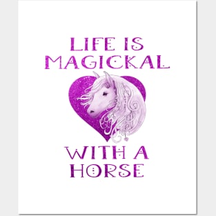 Cheeky Witch® Pink Life is Magickal With a Horse Posters and Art